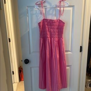 Pink smocked Dress with pockets!